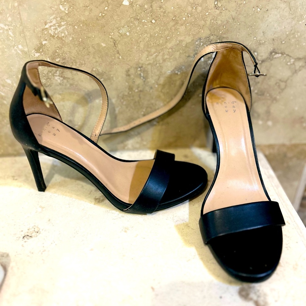 Black ankle strap heels